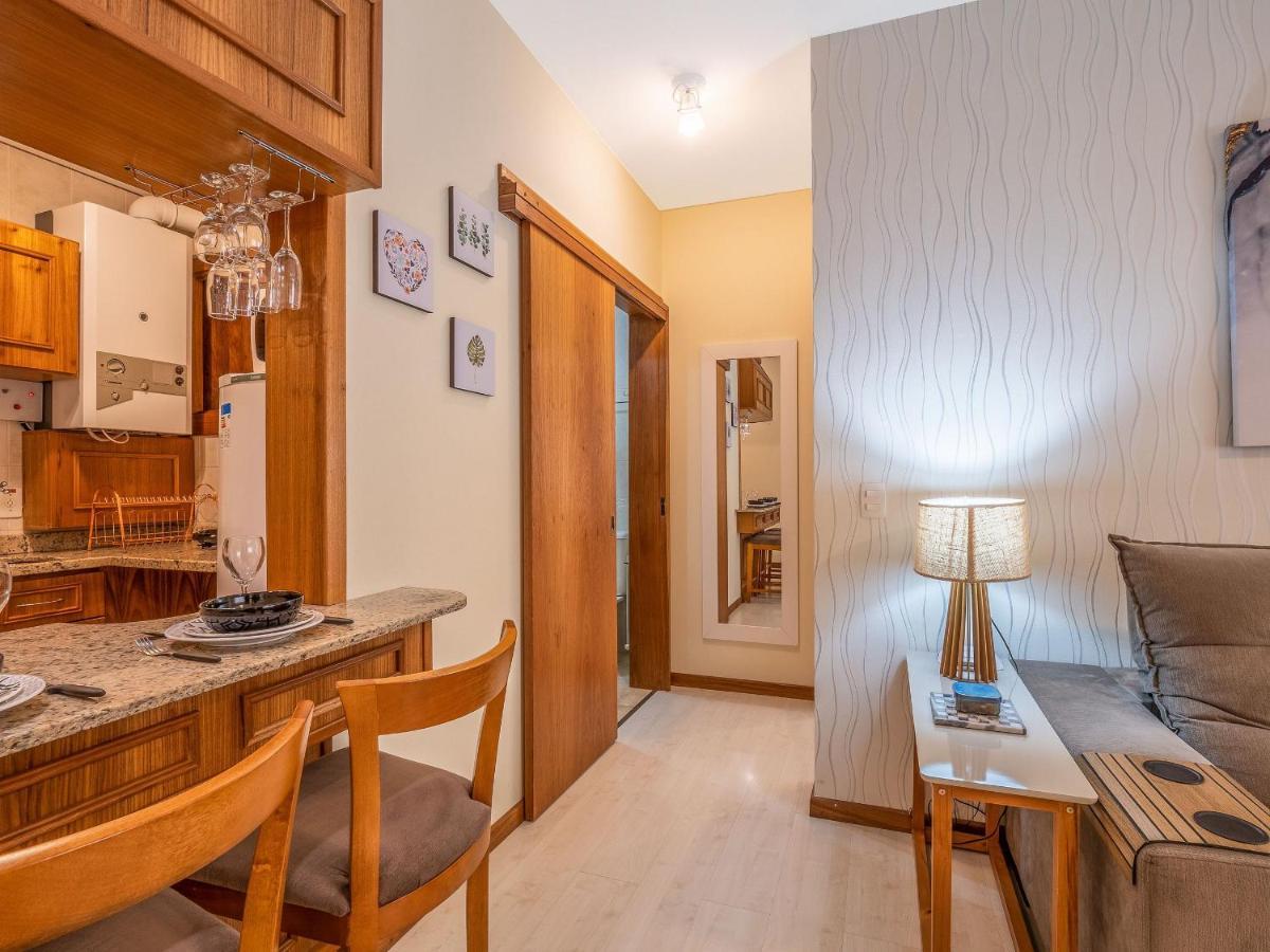 Apartamento Palladio 304 - Gramado 400 metros Rua Coberta Exterior foto
